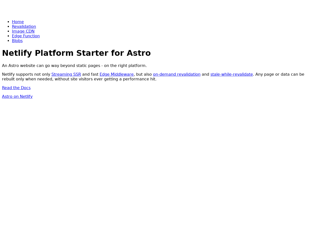 Astro.js on Netlify Platform Starter Jamstack Themes