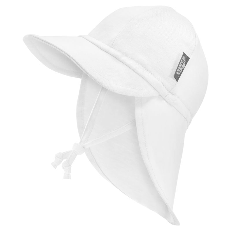 Sun Soft Baby Caps White with Neck Flap UPF50+ Jan & Jul