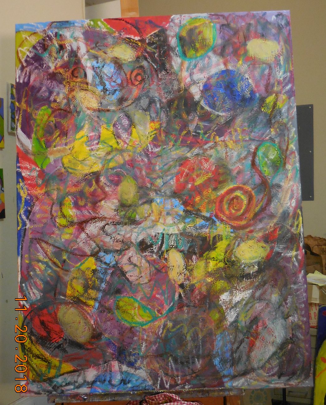 Poetry Painting 3 in progress and Vertigo jancschindler