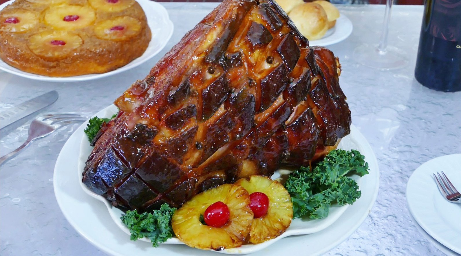 Cola Glazed Ham with Pineapple Upside Down Cake Jan D'Atri