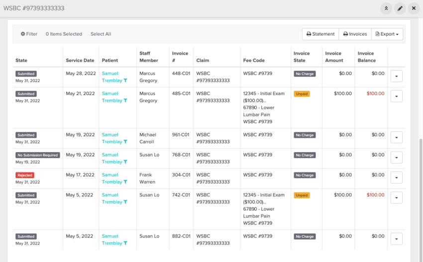 Billing to WorkSafe BC Physiotherapy Jane App