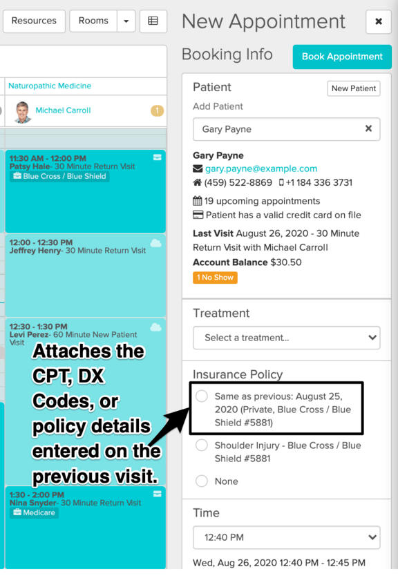 Rebooking Clients with the Same Insurance Info Jane App Practice