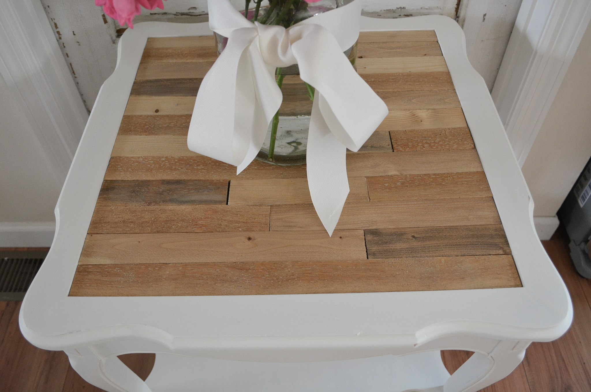 A Reclaimed Wood Look Tabletop Clark at Home