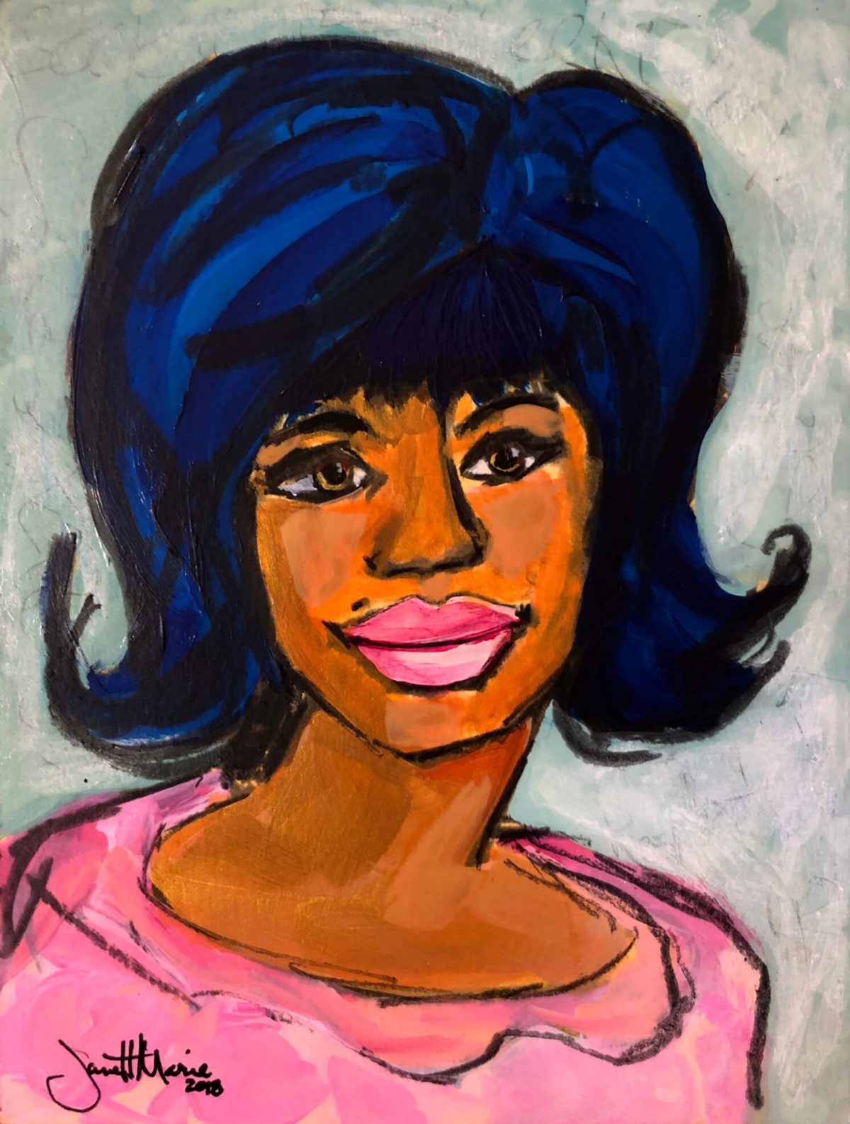 Pretty In Pink Whimsical People Paintings by