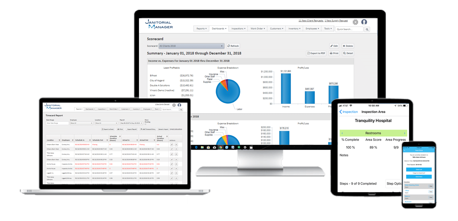 Public Facilities Cleaning Management Software Janitorial Manager