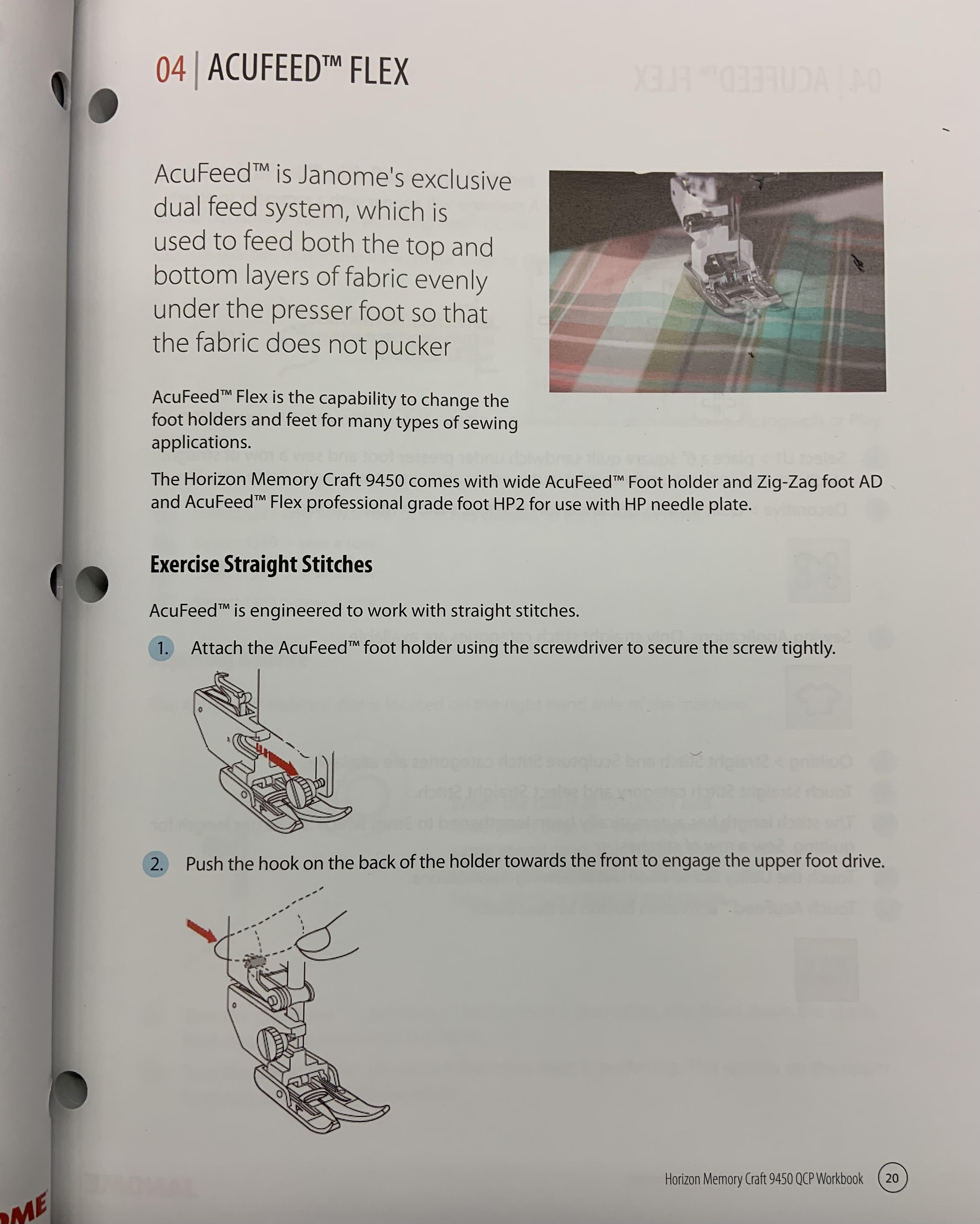 Janome Memory Craft 9450 QCP Workbook! Janome Life