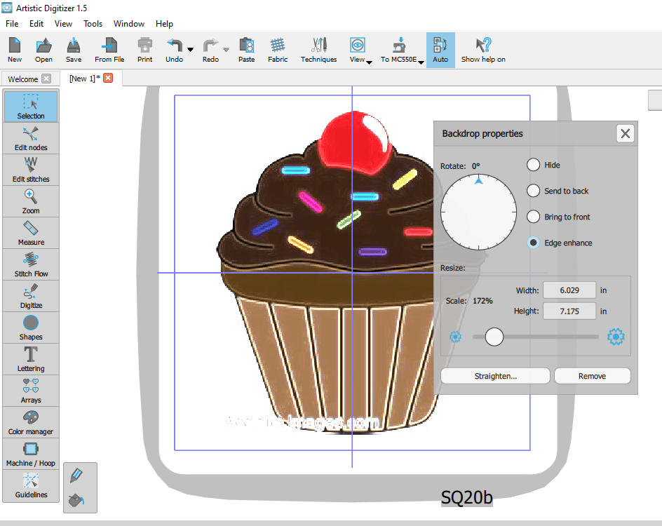 Look what you can do with Artistic Digitizer Software Digitizing Embroidery using Backdrop