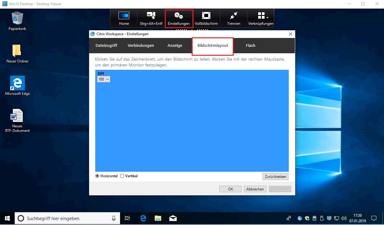 Citrix Workspace App 1812 virtual Monitor Jans Cloud