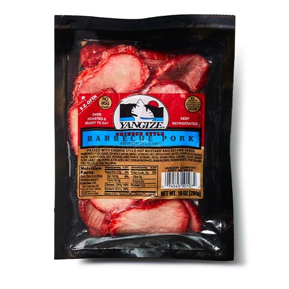 Yangtze BBQ Pork with Mustard & Sesame 12/10oz Retail Pack Sliced Froz January Foods