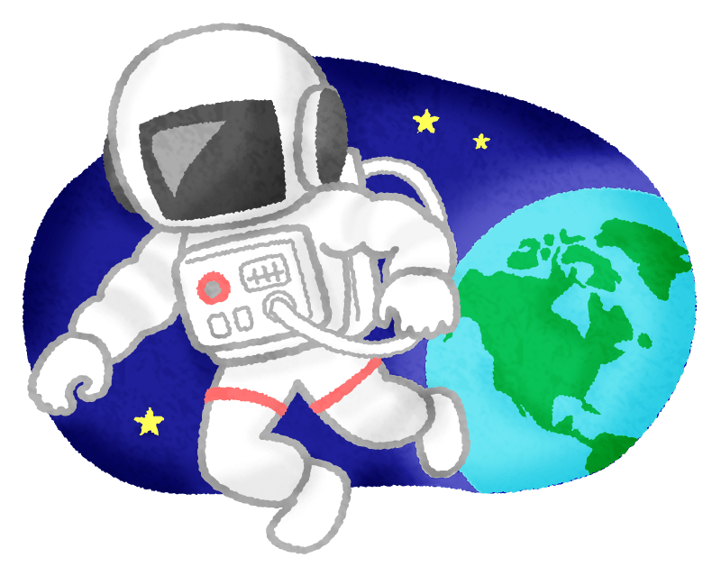宇宙イラストコレクション｜無料素材ならフリービーAc 宇宙飛行士と地球の無料イラスト | フリーイラスト素材集 ジャパクリップ