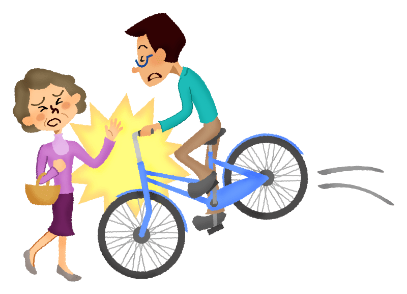 歩行者と自転車の衝突事故の無料イラスト フリーイラスト素材集 ジャパクリップ