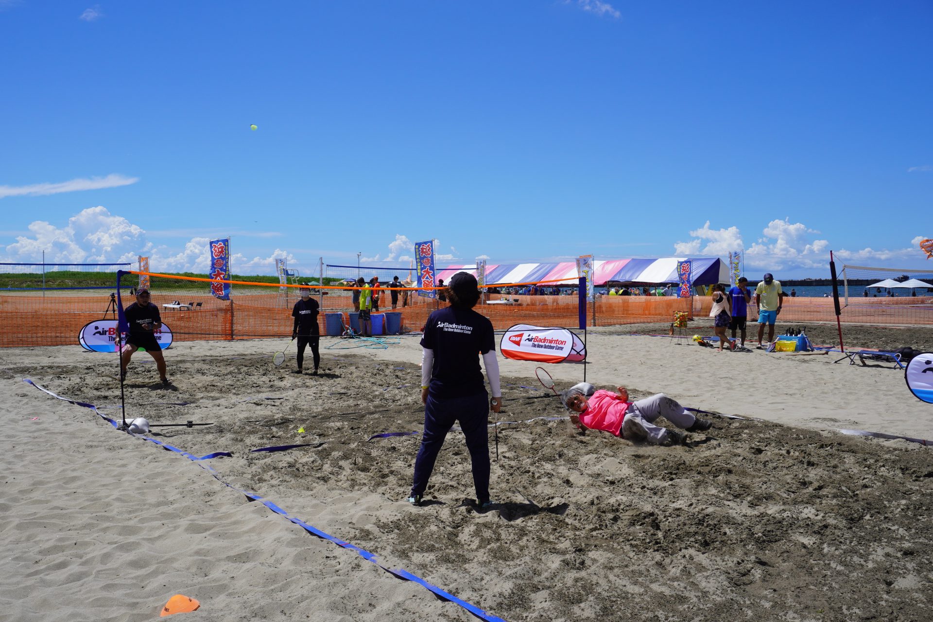 体験会開催しました＠寺泊中央海水浴場(新潟県長岡市) 日本エアバドミントン連盟 Japan AirBadminton Federation