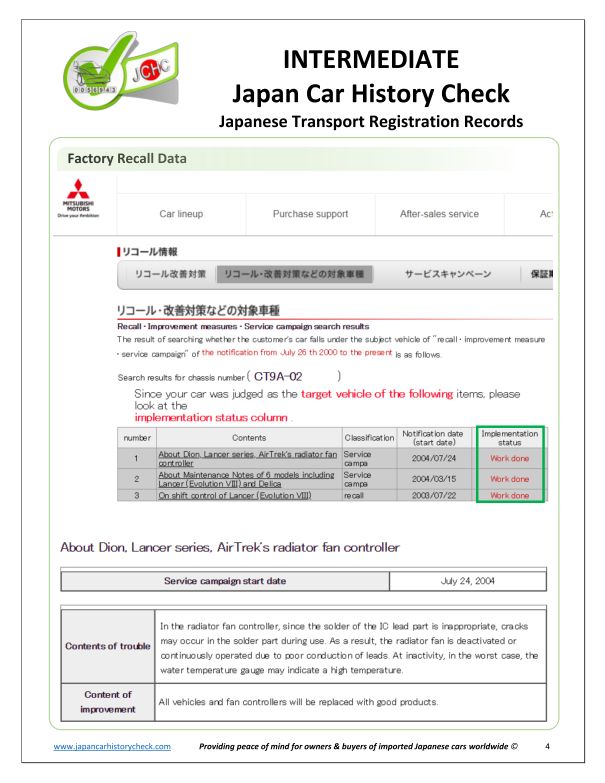 Intermediate Japan Car History Check Japanese Car History Check