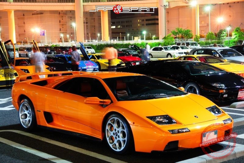 Diablo super car orange color at Daikoku PA JAP SPIRIT
