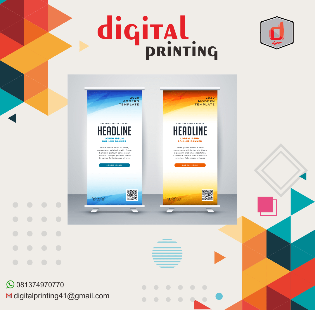 Cetak Roll Up Banner murah dan cepat di Jakarta timur Dyno Digital