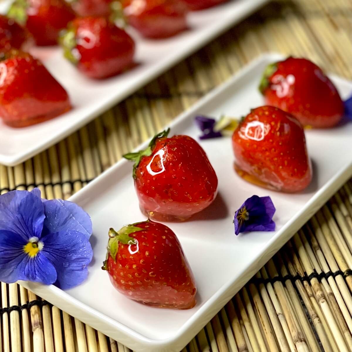 Tanghulu (Candied Strawberries) Jasmine and Tea