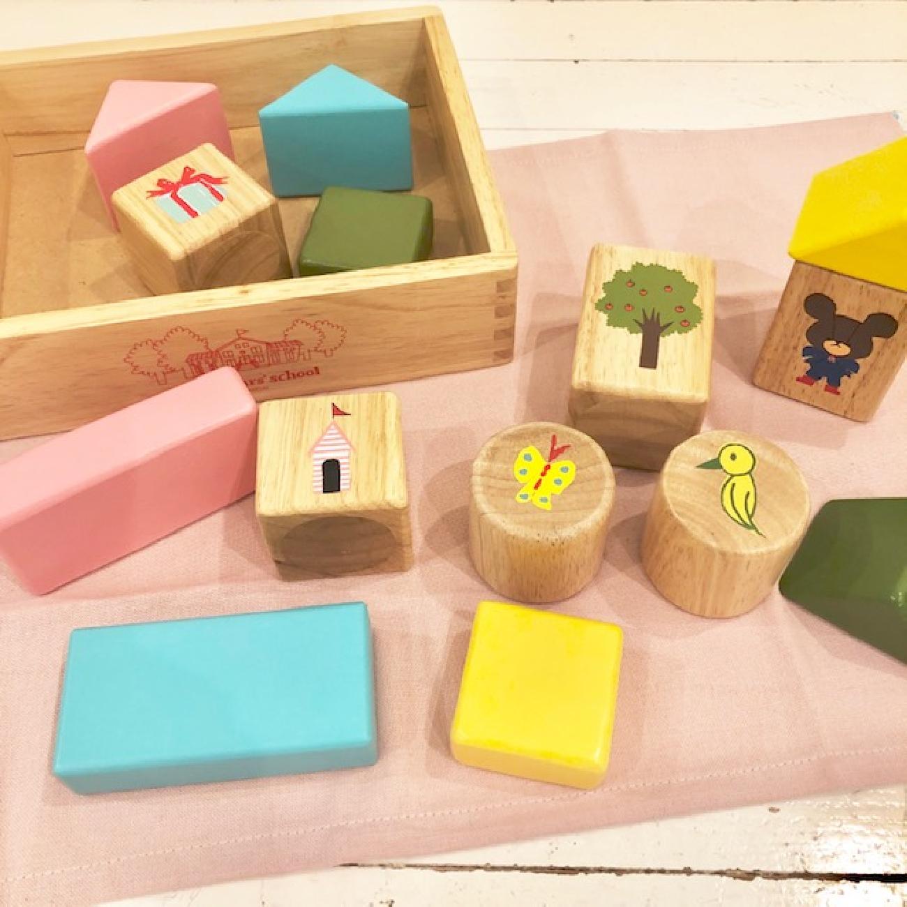 音のなる積み木／木製／くまのがっこう／だいすきおとつみき／ベビー／出産ギフト／知育玩具_ジャスミンドイル