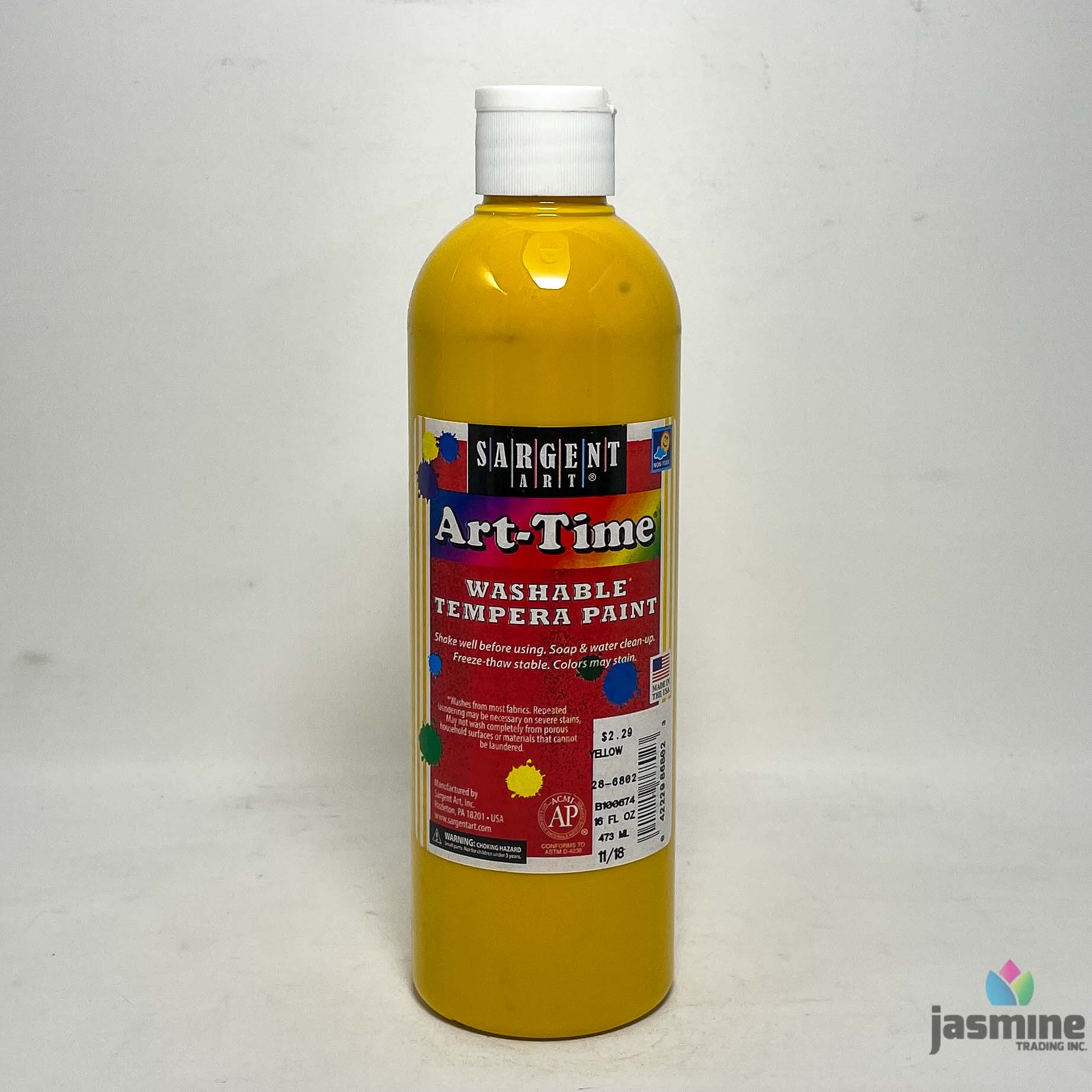 Jasmine Trading, Inc. » SARGENT ART WASHABLE TEMPERA PAINT YELLOW 16 OZ