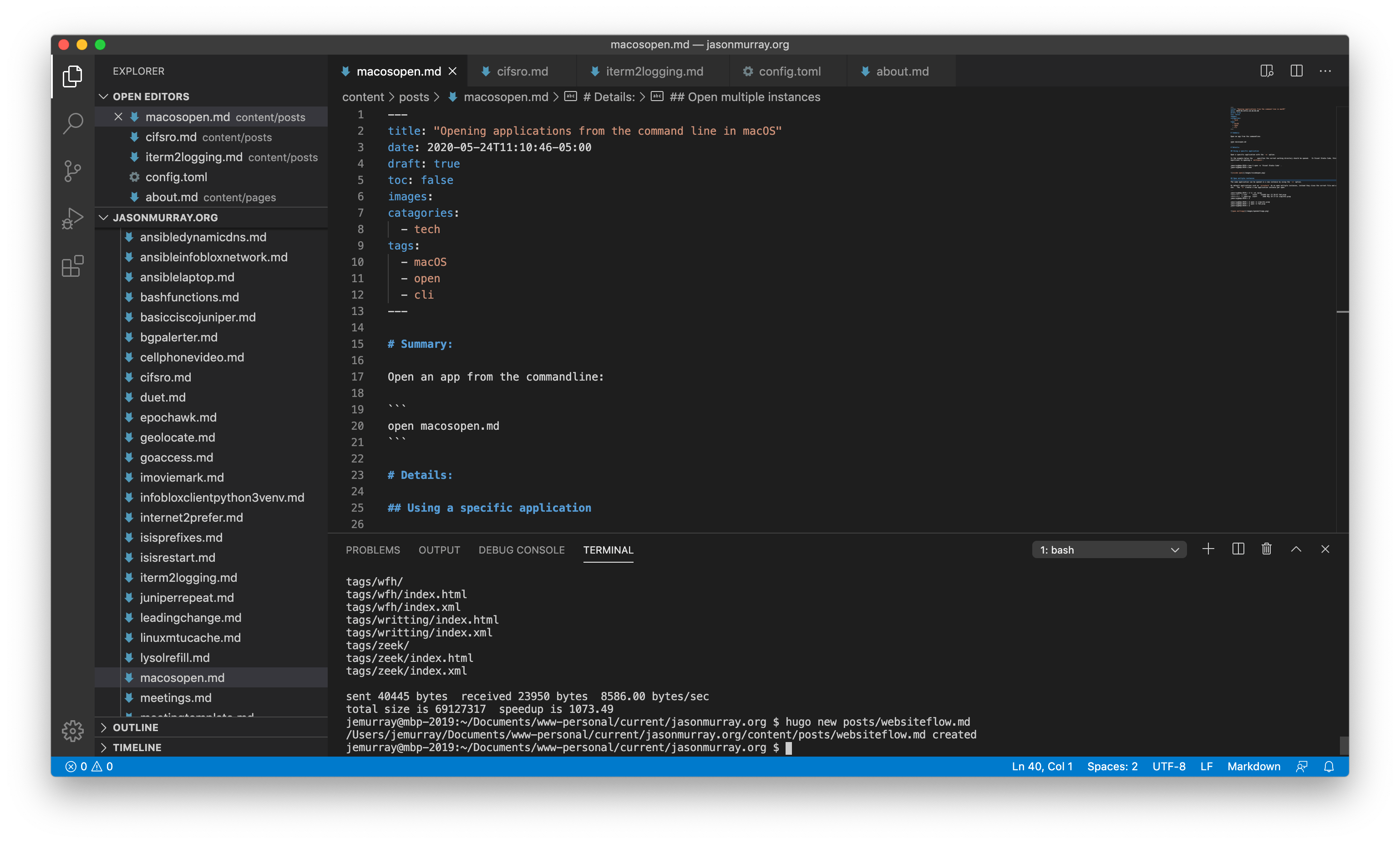 How I managed website content with Hugo and text editors