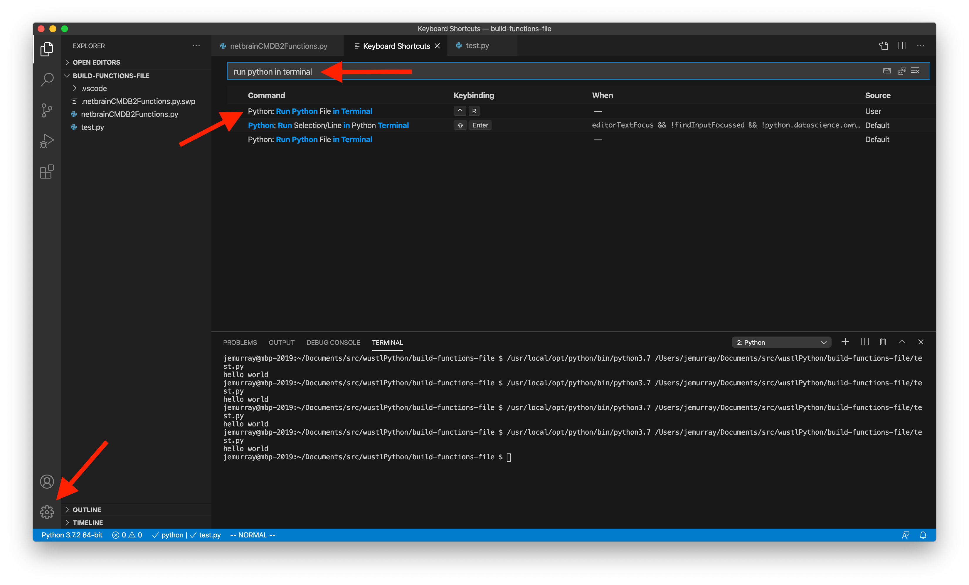 Vscode Run Python File In Terminal Shortcut