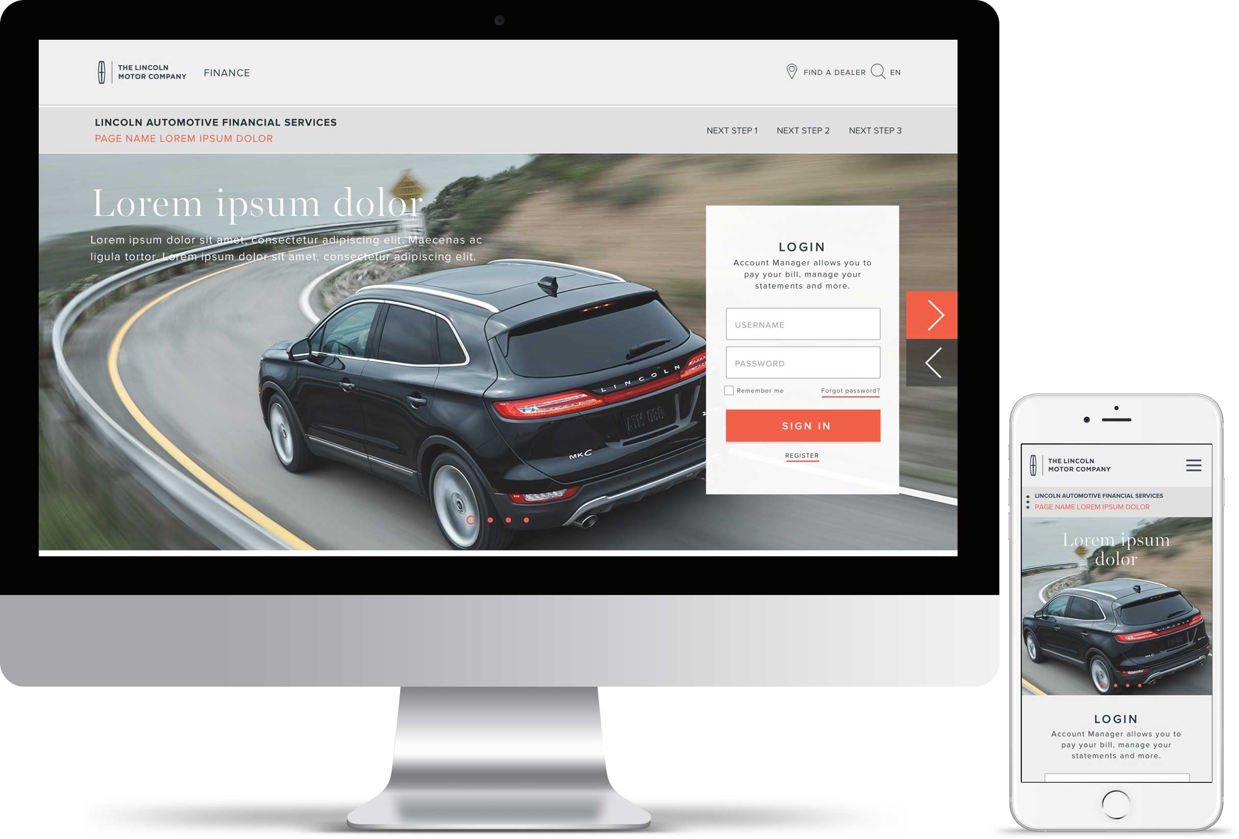 Lincoln Automotive Financial Services (LAFS) site Redesign Jason