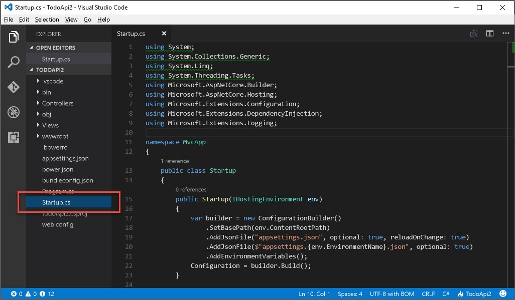 Building Your First Web API with Core and Visual Studio Code