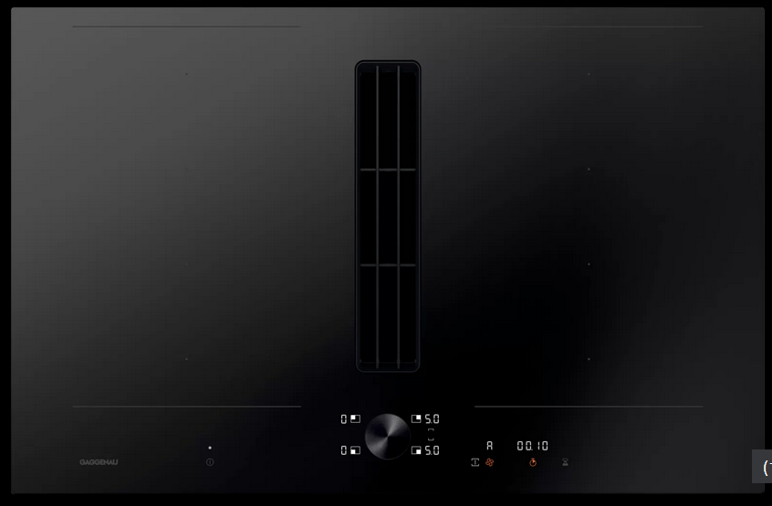 Table de cuisson Gaggenau flex induction avec système de ventilation