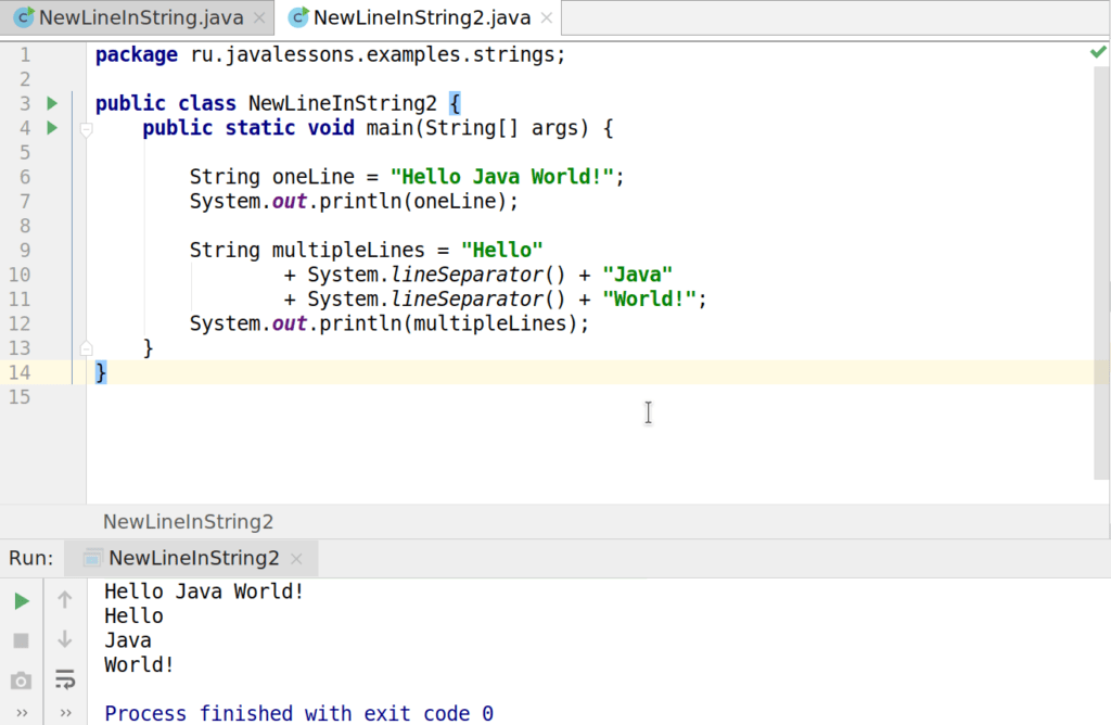 Как перенести строку в java