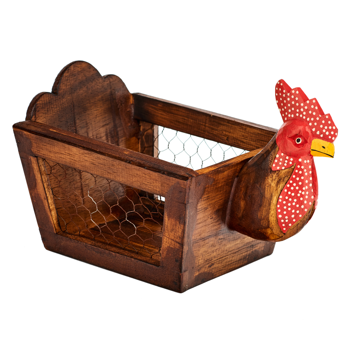 Painted hen egg basket Java Art