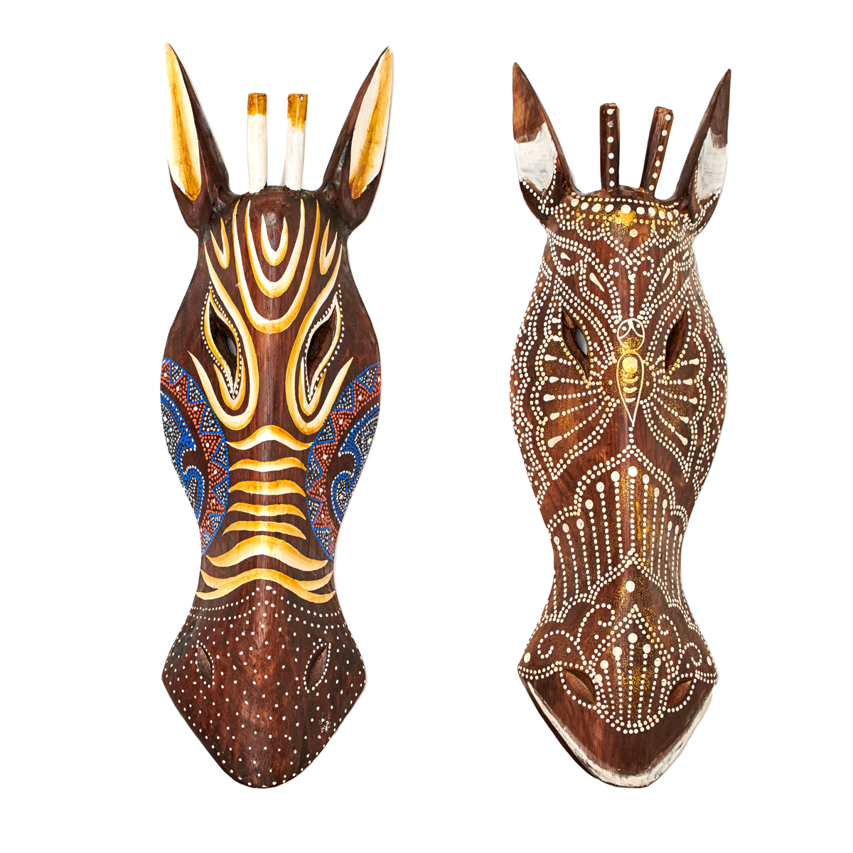 Dot painted giraffe wall mask Java Art