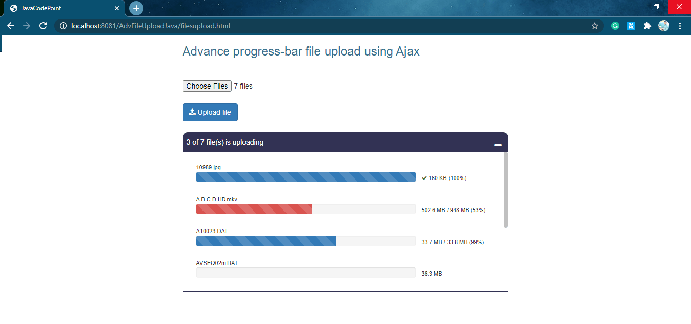 Ajax File Upload with Advance Progress Bar 2024 Javacodepoint