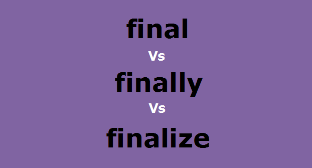 Difference Between final, finally and finalize In Java