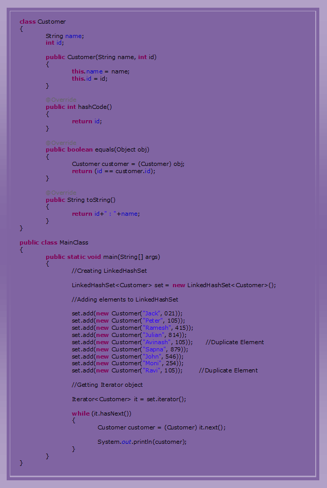 Java LinkedHashSet Example Java Concept Of The Day