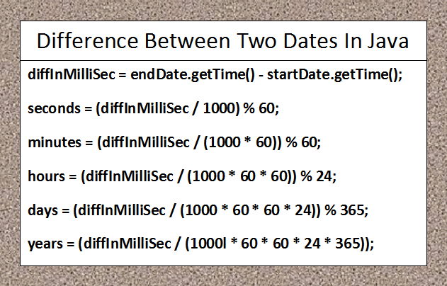 Difference Between Two Dates In Java Years Days Hours Minutes Seconds
