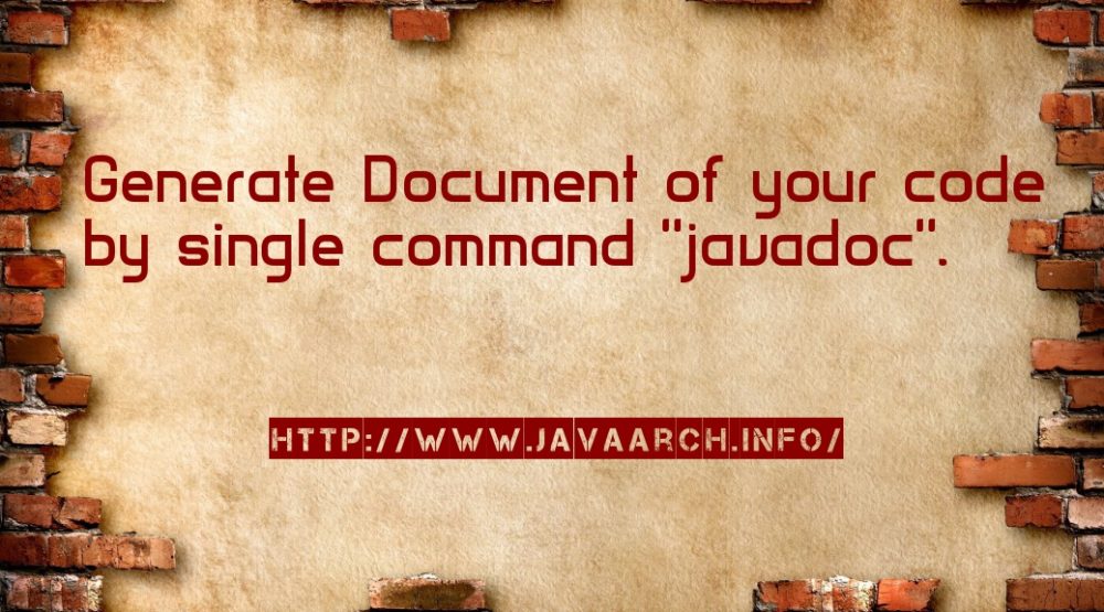 Comments in Java and Generating Documentation by javadoc