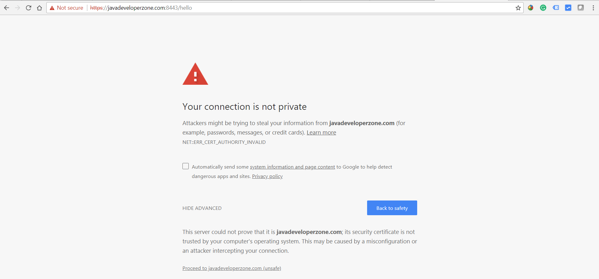 Spring boot SSL configuration example Java Developer Zone
