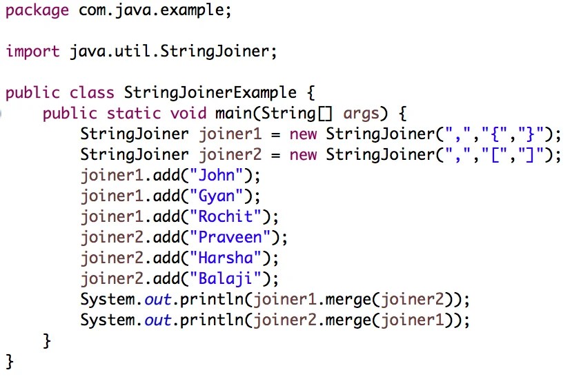 Java 8 StringJoiner Javagyansite