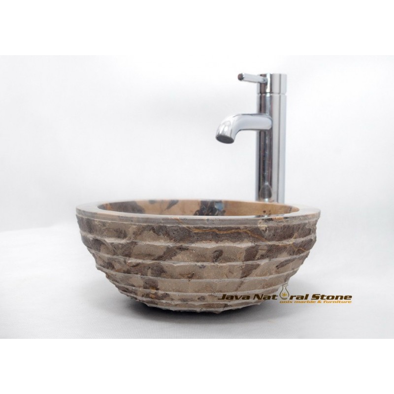 Round Washbasin Marble Java Natural Stone
