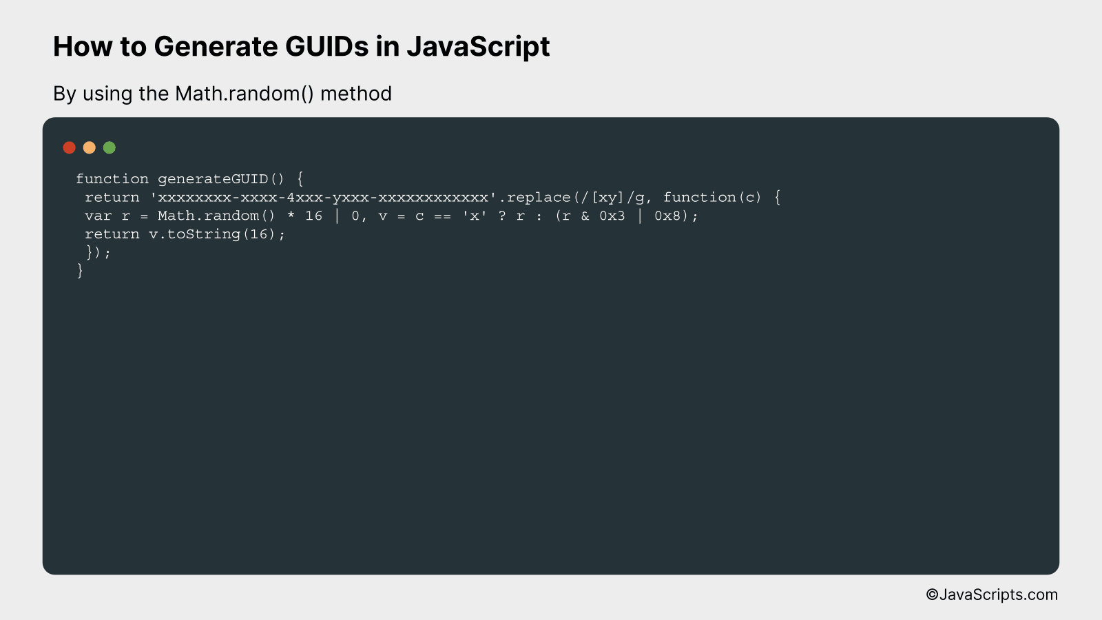 How to Generate GUIDs in JavaScript