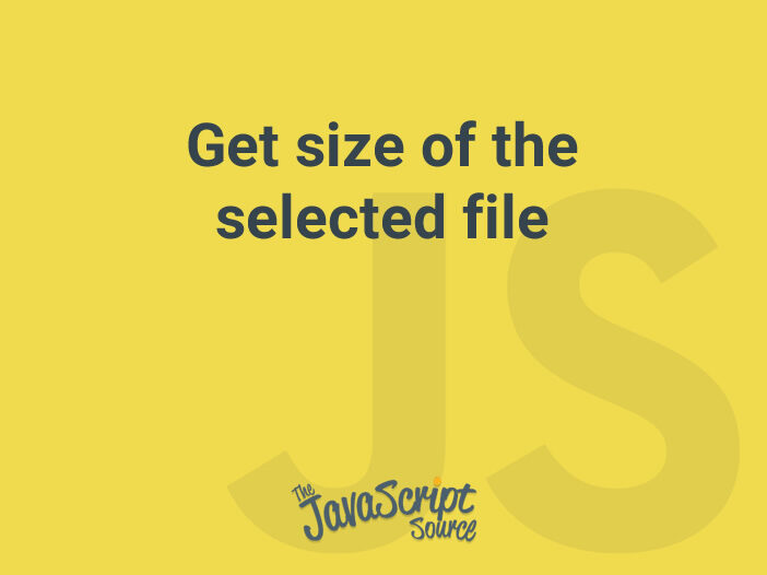 Get size of the selected file JavaScriptSource