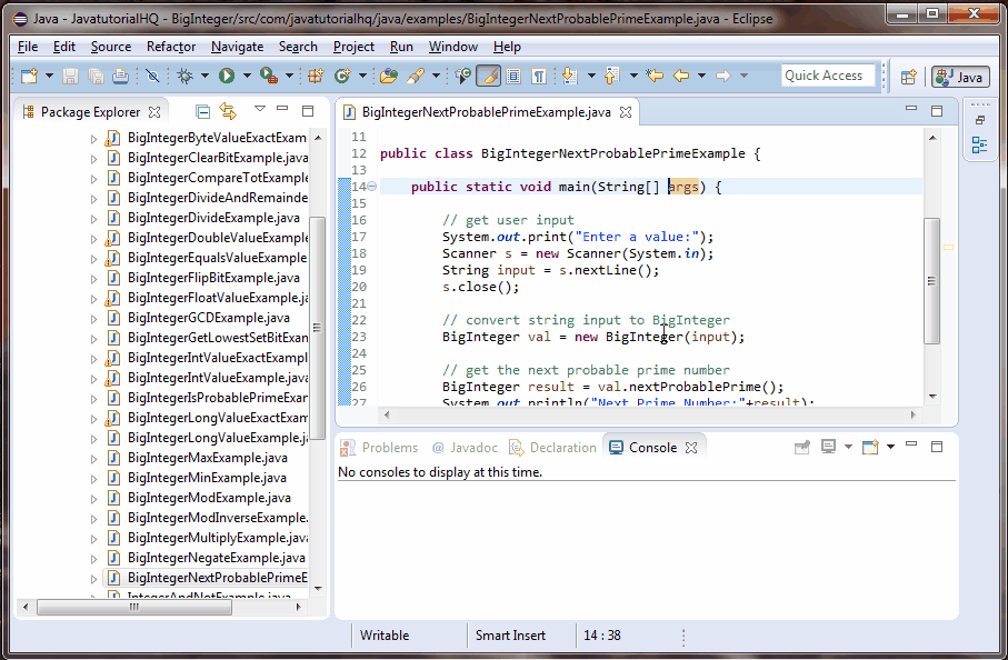 Java BigInteger nextProbablePrime() method example