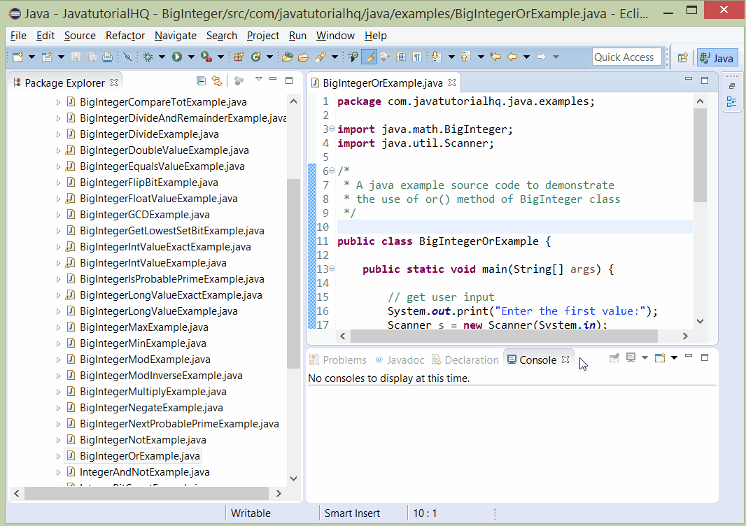 Java BigInteger or() method example