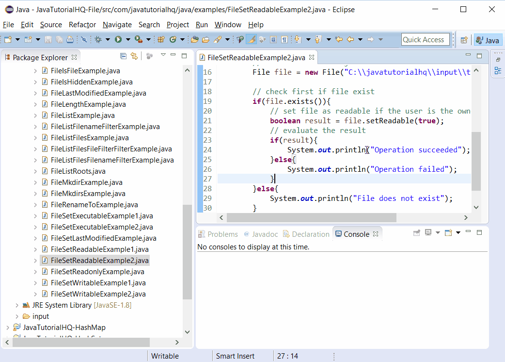 Java File setReadable(boolean readable) method example