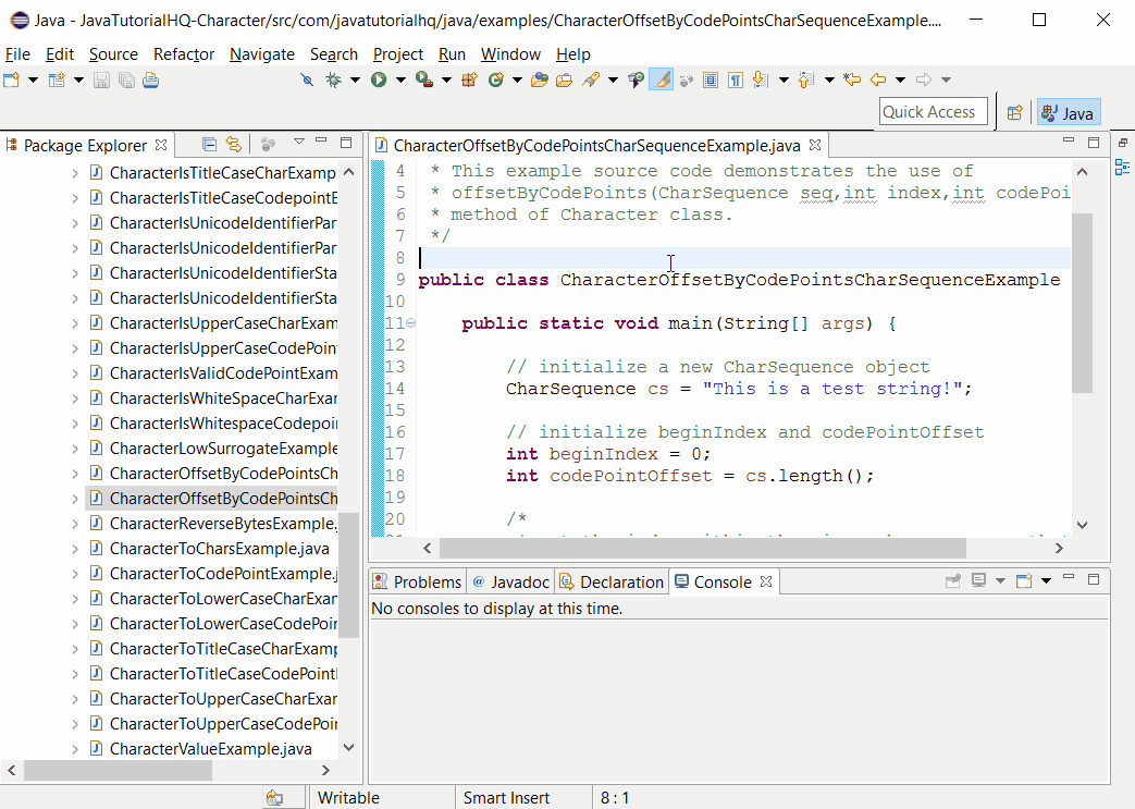 Java Character offsetByCodePoints(CharSequence seq, int index, int