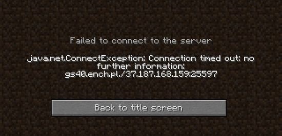 Java net ConnectException Connection timed out no further information