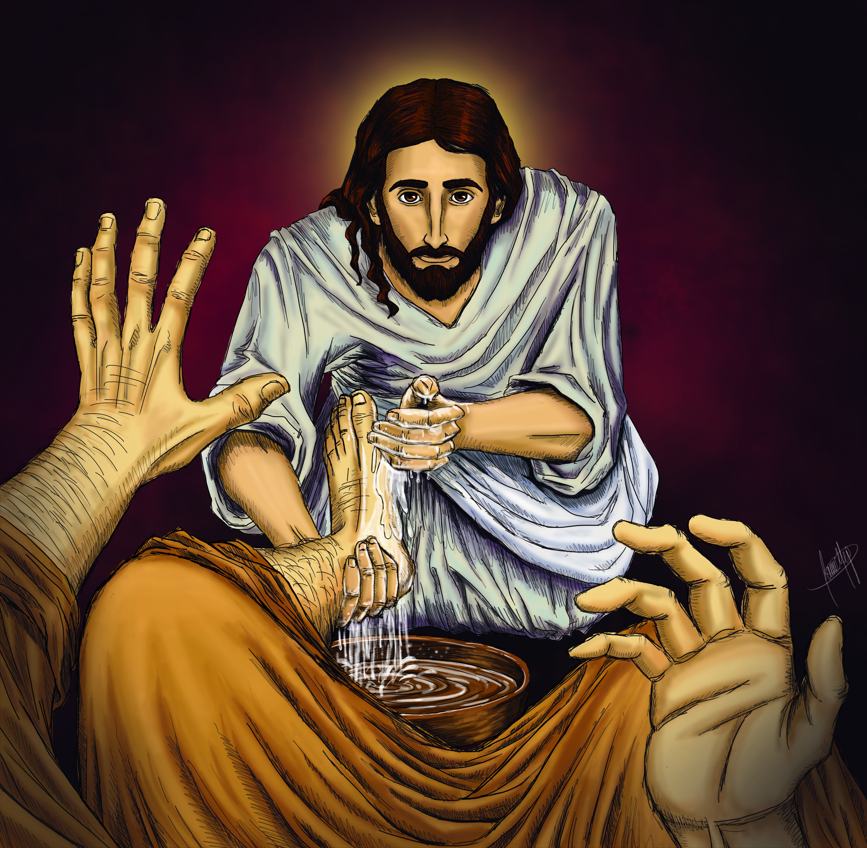 Lavatorio de pies Illustration YEP Visual Communication Design