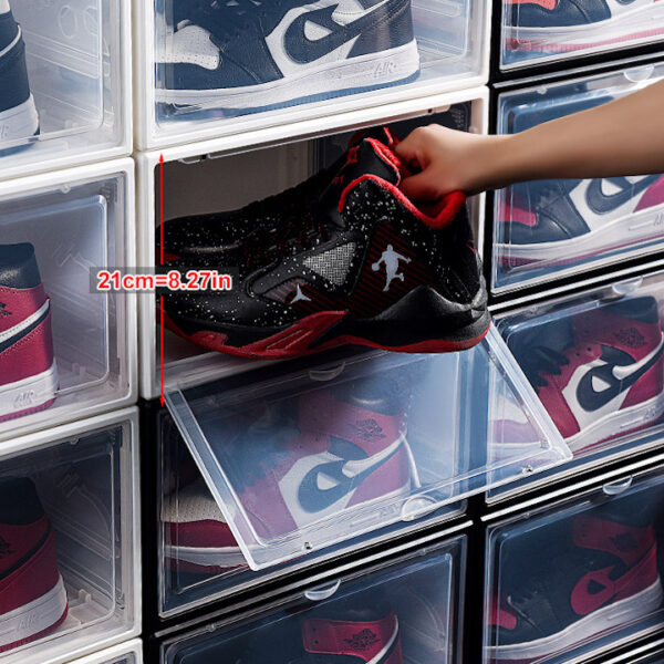 Stackable Plastic Clear Shoe Storage Boxes UK Sneaker Crates