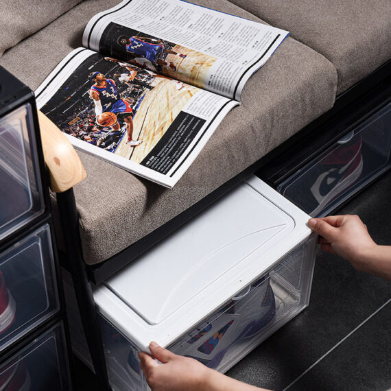 Stackable Plastic Clear Shoe Storage Boxes UK Sneaker Crates