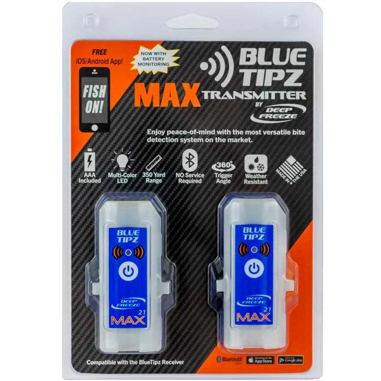 Blue Tipz Transmitter Tip Up Alert System Jaws of Ice Auger Carrier Rack