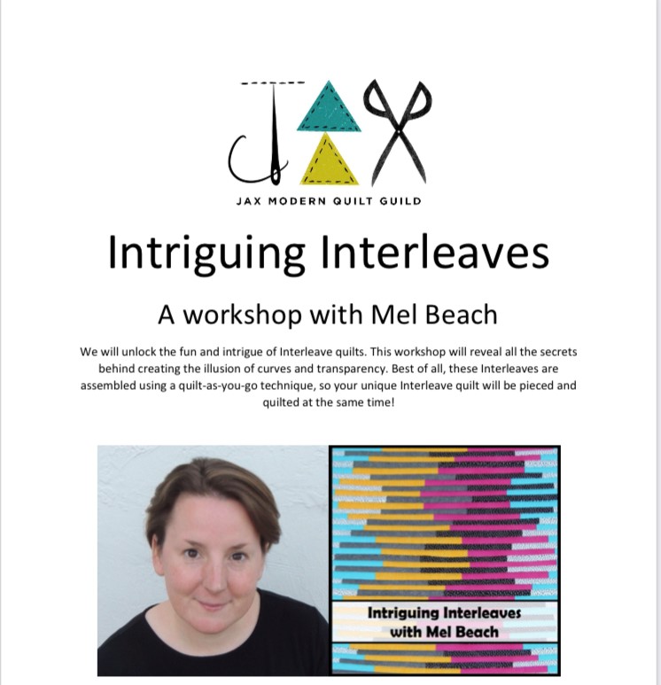 SOLD OUT! Intriguing Interleaves with Mel Beach (ZOOM Class) Jax Modern Quilt Guild